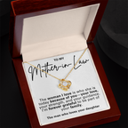 Mother-in-Law Pendant Necklace with Message Card — "The man who loves your daughter" • Forever Tied to You