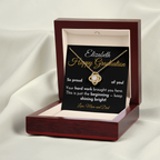 For Daughter: Graduation Pendant Necklace with Message Card — "Happy Graduation. So proud of you" • Forever Tied to You