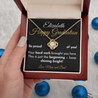 For Daughter: Graduation Pendant Necklace with Message Card — "Happy Graduation. So proud of you" • Forever Tied to You
