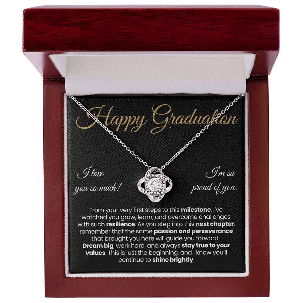 Granddaughter Pendant Necklace with Message Card — "Happy Graduation. I'm so proud of you" • Forever Tied to You