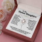 For Bonus Daughter: Pendant Necklace with Message Card — "Family isn't always blood" • Forever Tied to You