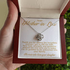 Mother-in-Law Pendant Necklace with Message Card — "Thank you for raising the incredible woman" • Forever Tied to You
