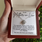 Mother-in-Law Pendant Necklace with Message Card — "The man who loves your daughter" • Forever Tied to You