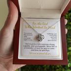 For Daughter: Graduation Pendant Necklace with Message Card — "For the Girl Who Worked So Hard" • Forever Tied to You