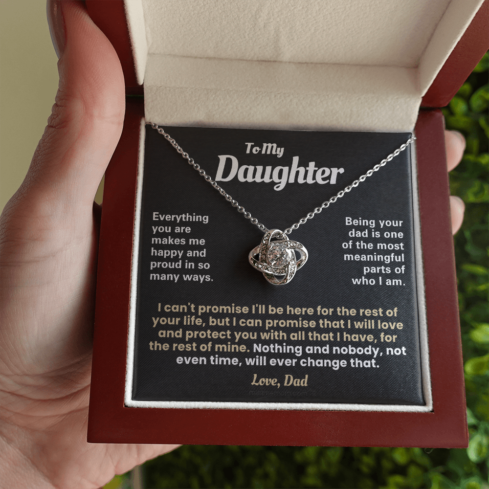 For Daughter: Pendant Necklace with Message Card — "Everything you are makes me happy" • Forever Tied to You