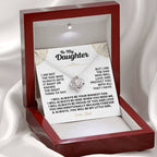 For Daughter: Pendant Necklace with Message Card — "You'll Always Be My Little Girl" • Forever Tied to You