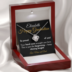 For Daughter: Graduation Pendant Necklace with Message Card — "Happy Graduation. So proud of you" • Forever Tied to You