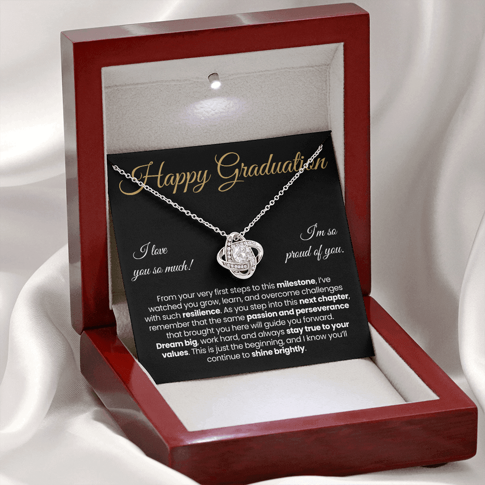 Granddaughter Pendant Necklace with Message Card — "Happy Graduation. I'm so proud of you" • Forever Tied to You