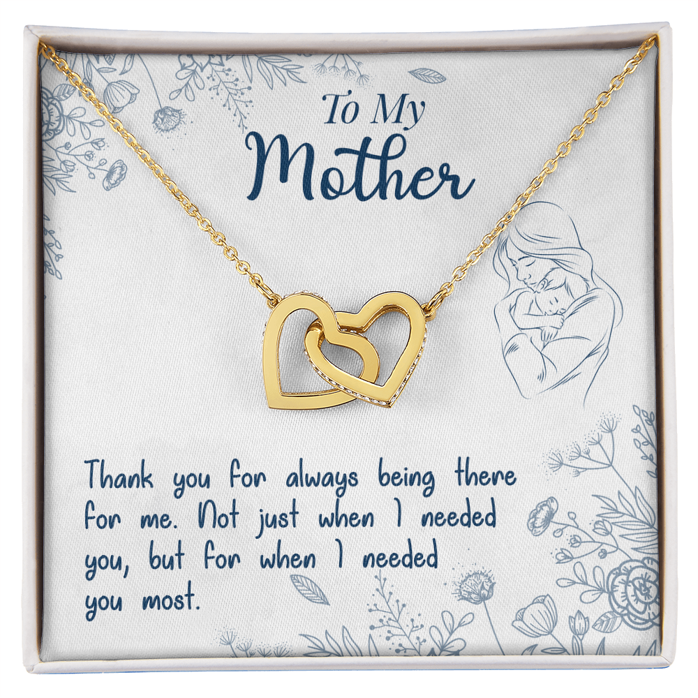 Mom Pendant Necklace with Message Card — "Thank you for always being there for me" • Forever Interlocked