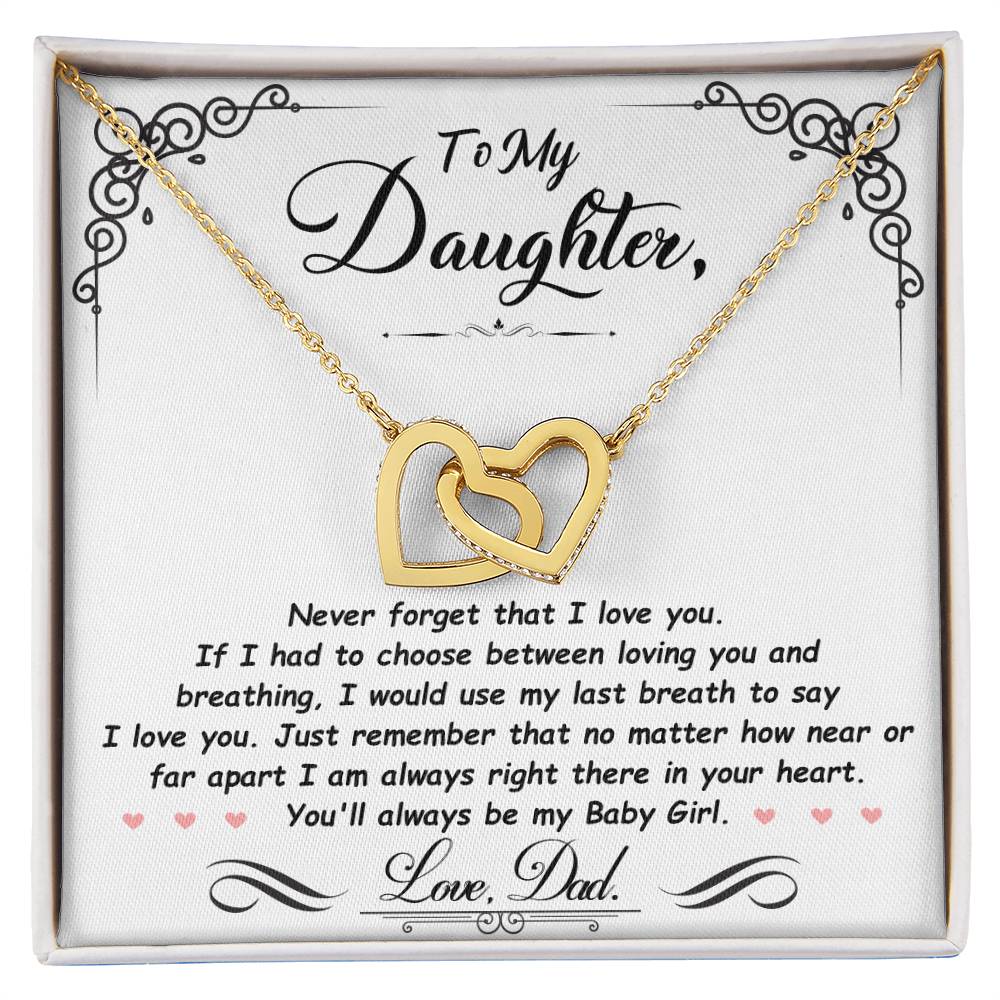 Daughter Pendant Necklace with Message Card — "I'm always right here in your heart" • Forever Interlocked