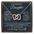 Forever Interlocked Pendant Necklace for My Daughter with "I promise to love you for the rest of my life" Message Card