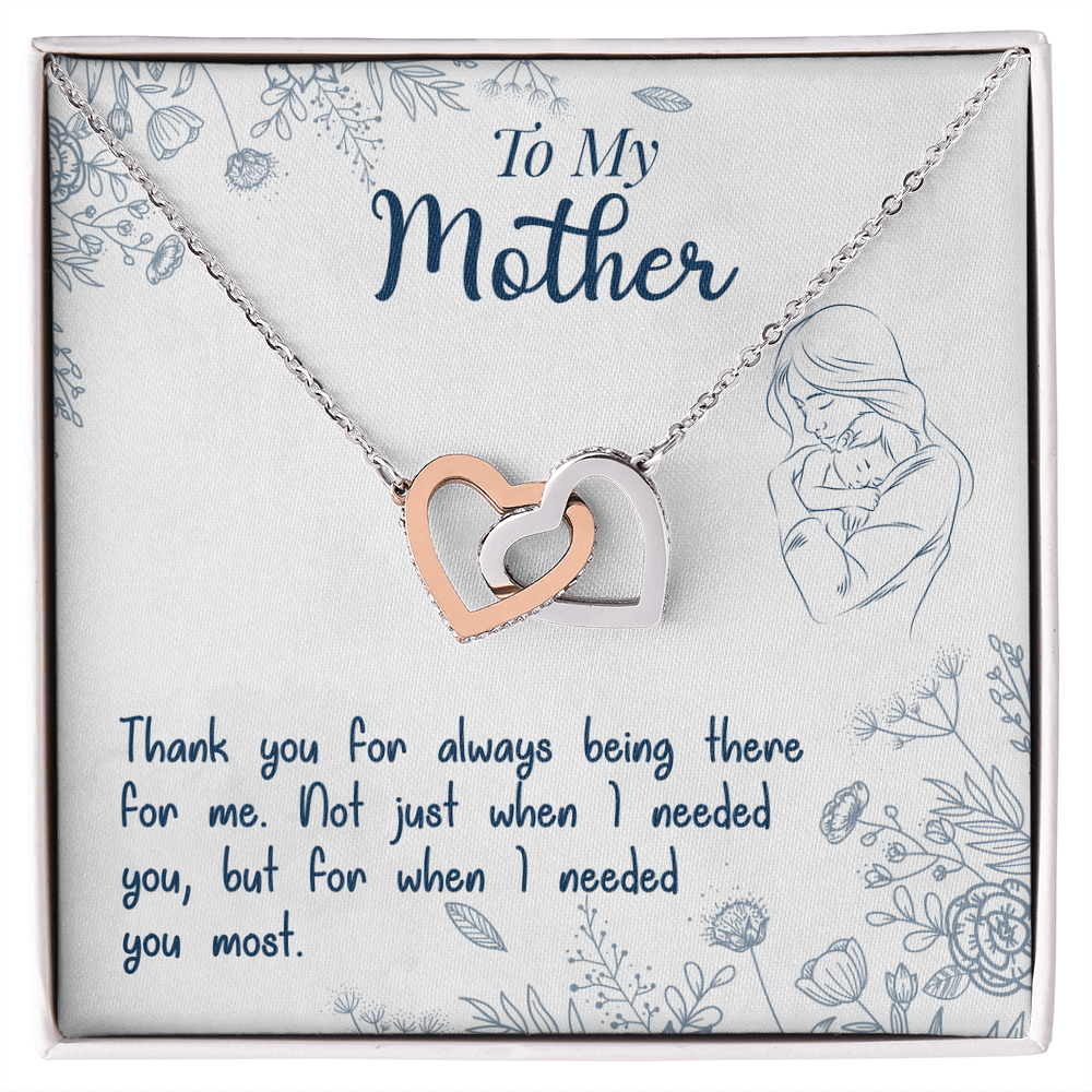 Mom Pendant Necklace with Message Card — "Thank you for always being there for me" • Forever Interlocked