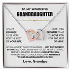 For Granddaughter: Personalized Pendant Necklace with Message Card — "Remember whose granddaughter you are" • Forever Interlocked