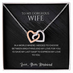 Wife Pendant Necklace with Message Card — "I'd save my last gasp to express my love to you" • Forever Interlocked