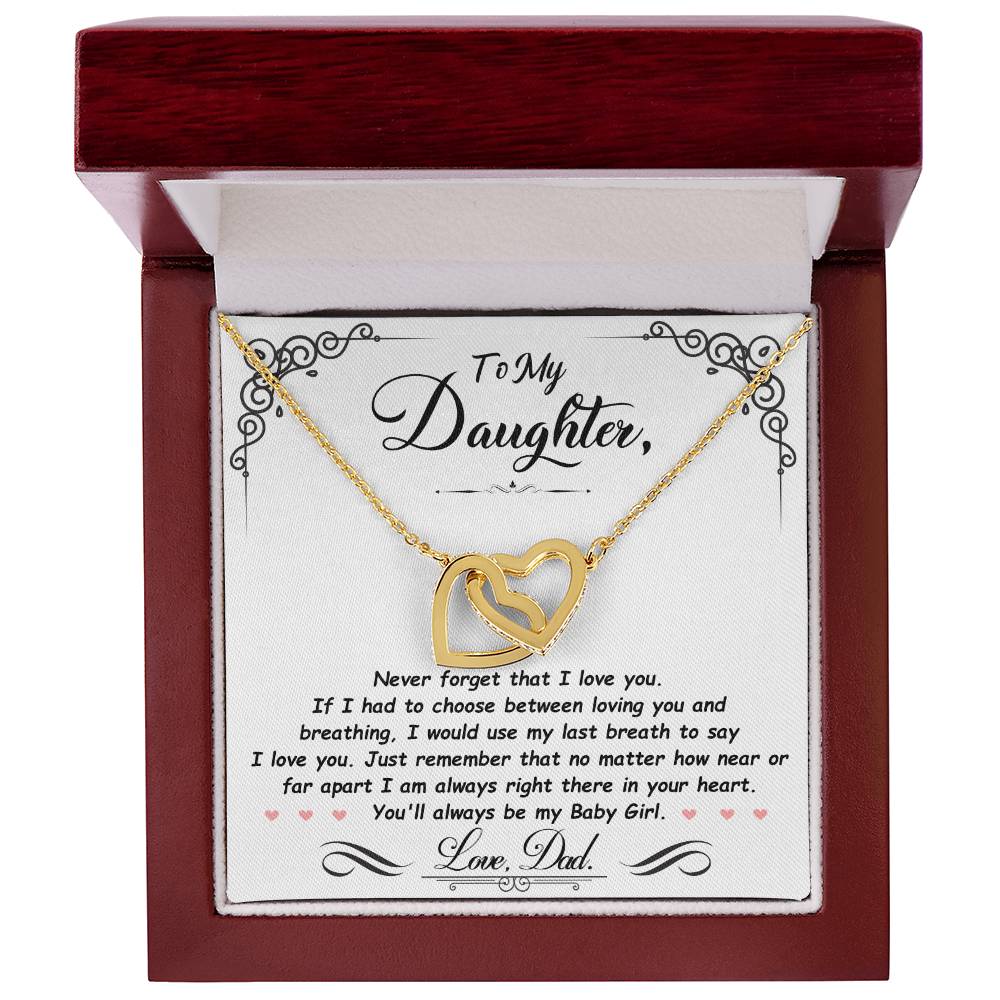Daughter Pendant Necklace with Message Card — "I'm always right here in your heart" • Forever Interlocked