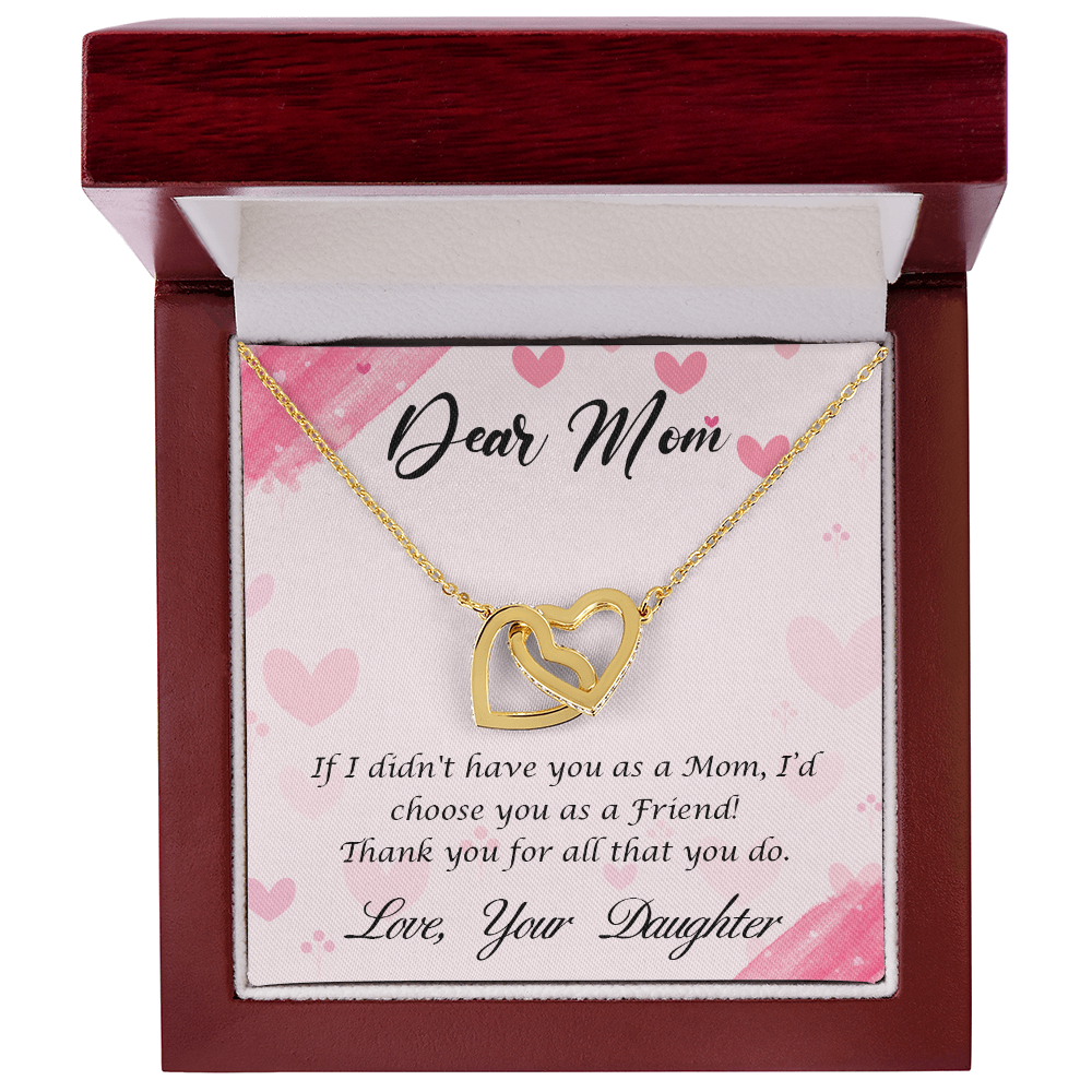 Mother Pendant Necklace with Message Card — "If I didn't have you as a Mom, I'd choose you as a Friend" • Forever Interlocked
