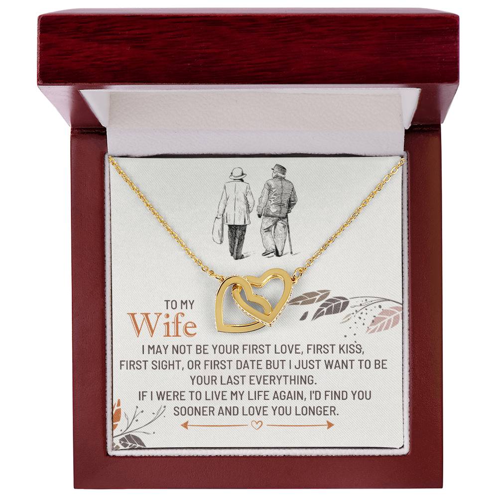 Forever Interlocked Pendant Necklace for My Wife with "If I were to live my life again, I'd find you sooner" Message Card