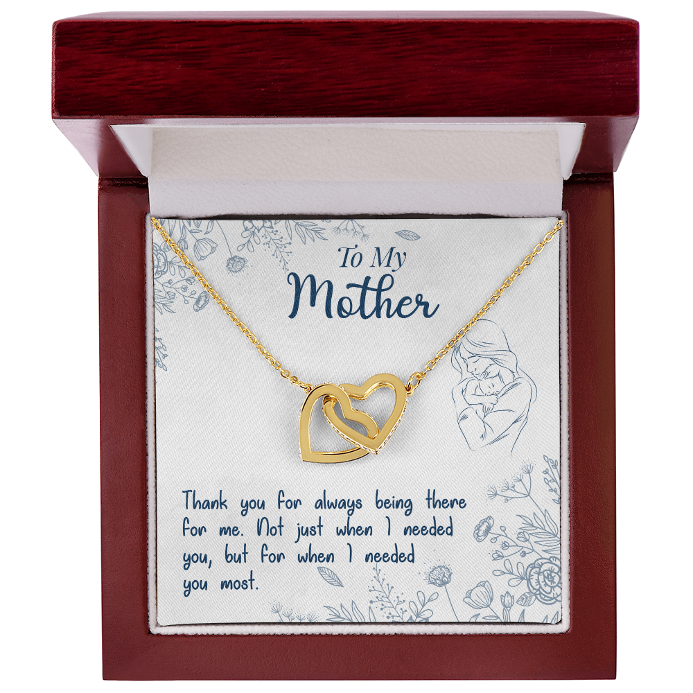 Mom Pendant Necklace with Message Card — "Thank you for always being there for me" • Forever Interlocked