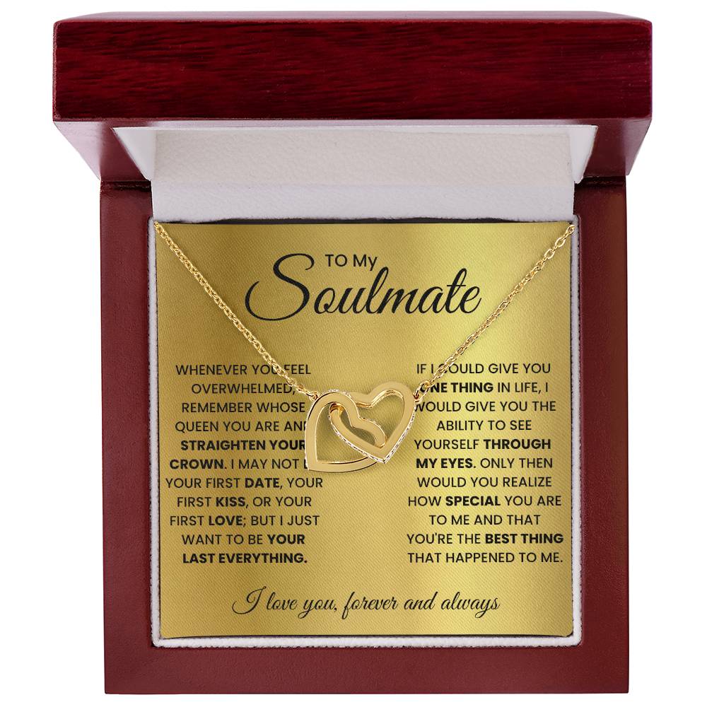 Soulmate Pendant Necklace with Message Card — "Remember whose queen you are and straighten your crown" • Forever Interlocked