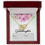 Granddaughter Pendant Necklace with Message Card — "Always keep me in your heart" • Forever Interlocked