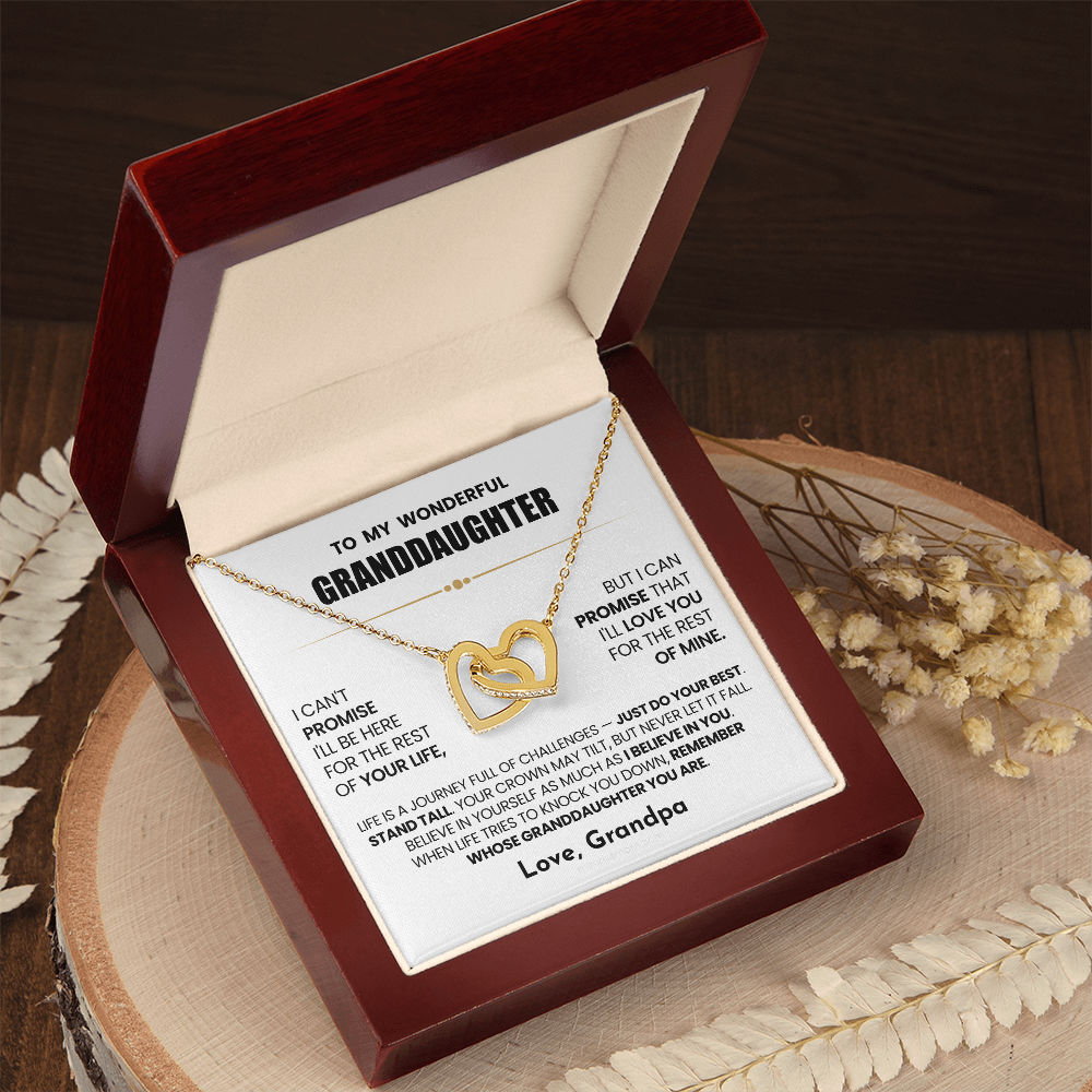 For Granddaughter: Personalized Pendant Necklace with Message Card — "Remember whose granddaughter you are" • Forever Interlocked