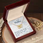 For Mom: Pendant Necklace with Message Card — "Thank you for always being there for me" • Forever Interlocked