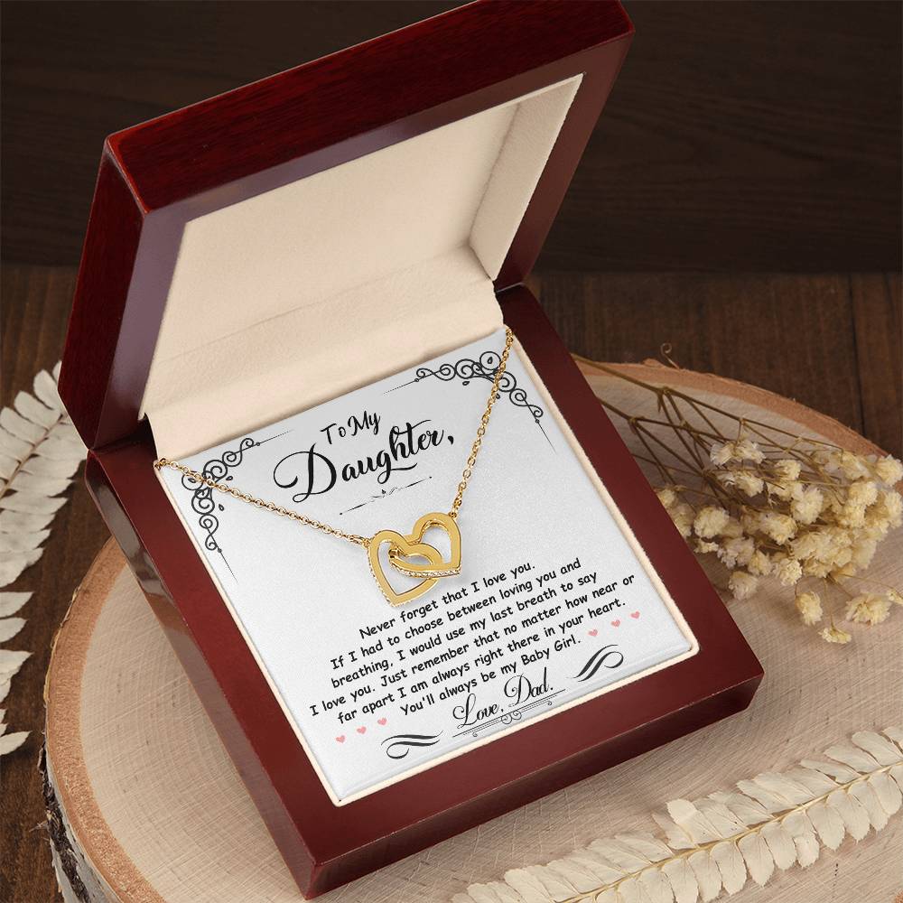 Daughter Pendant Necklace with Message Card — "I'm always right here in your heart" • Forever Interlocked