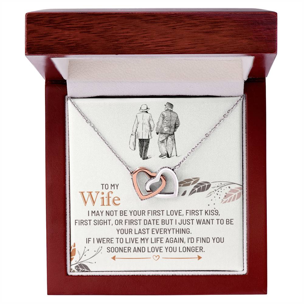 Forever Interlocked Pendant Necklace for My Wife with "If I were to live my life again, I'd find you sooner" Message Card