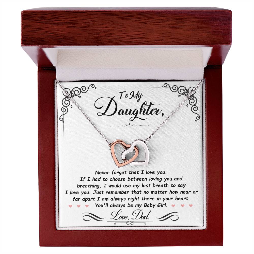 Daughter Pendant Necklace with Message Card — "I'm always right here in your heart" • Forever Interlocked