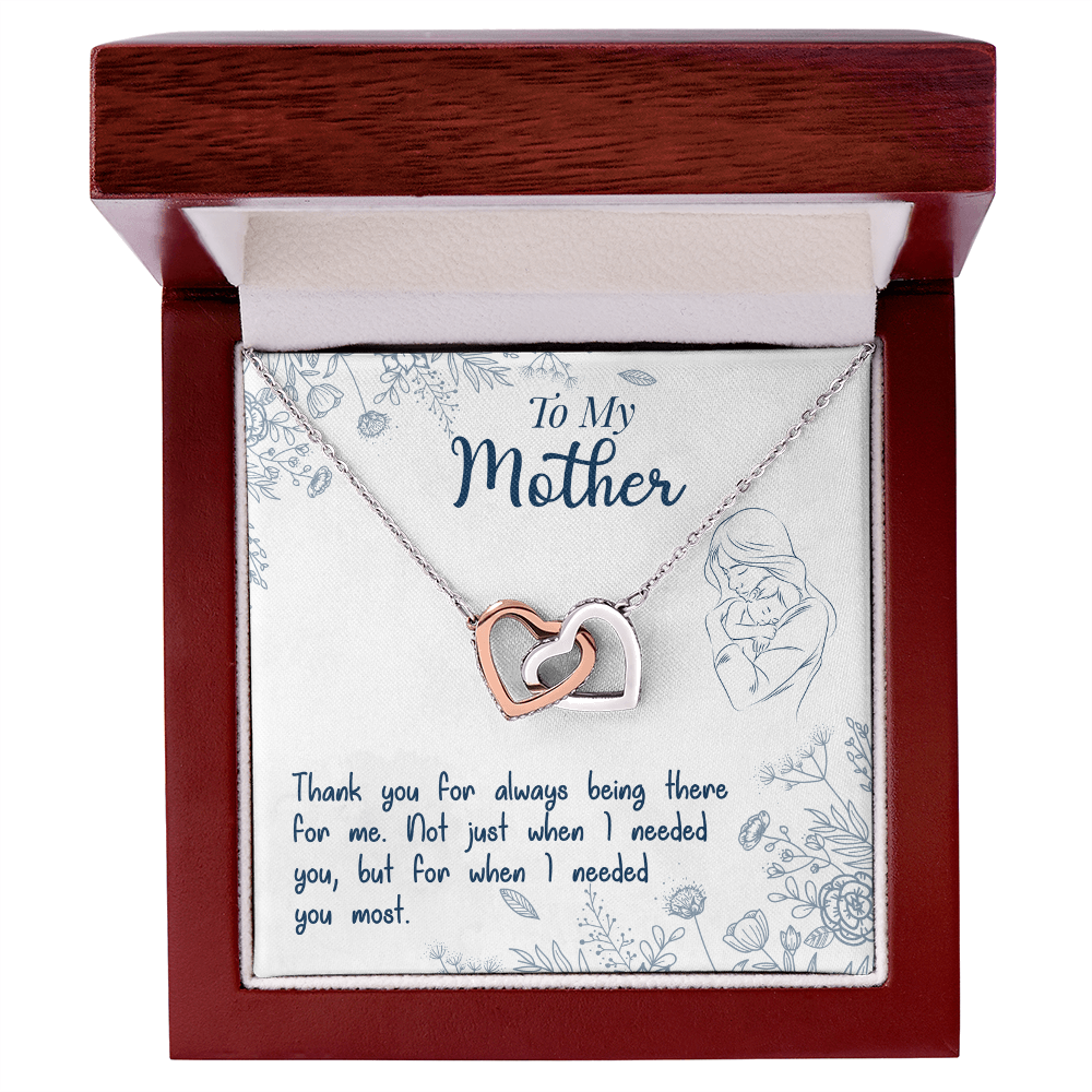 Mom Pendant Necklace with Message Card — "Thank you for always being there for me" • Forever Interlocked