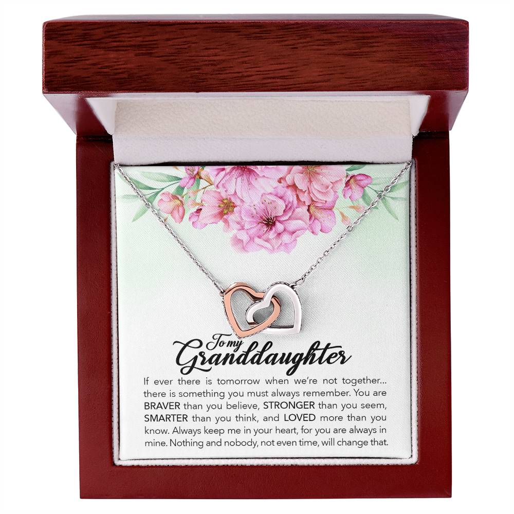 Granddaughter Pendant Necklace with Message Card — "Always keep me in your heart" • Forever Interlocked