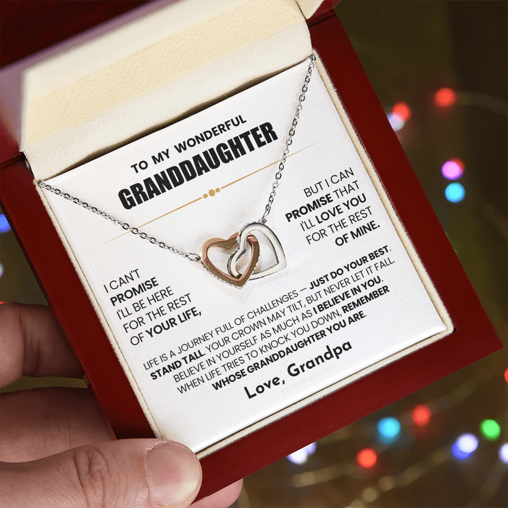 For Granddaughter: Personalized Pendant Necklace with Message Card — "Remember whose granddaughter you are" • Forever Interlocked