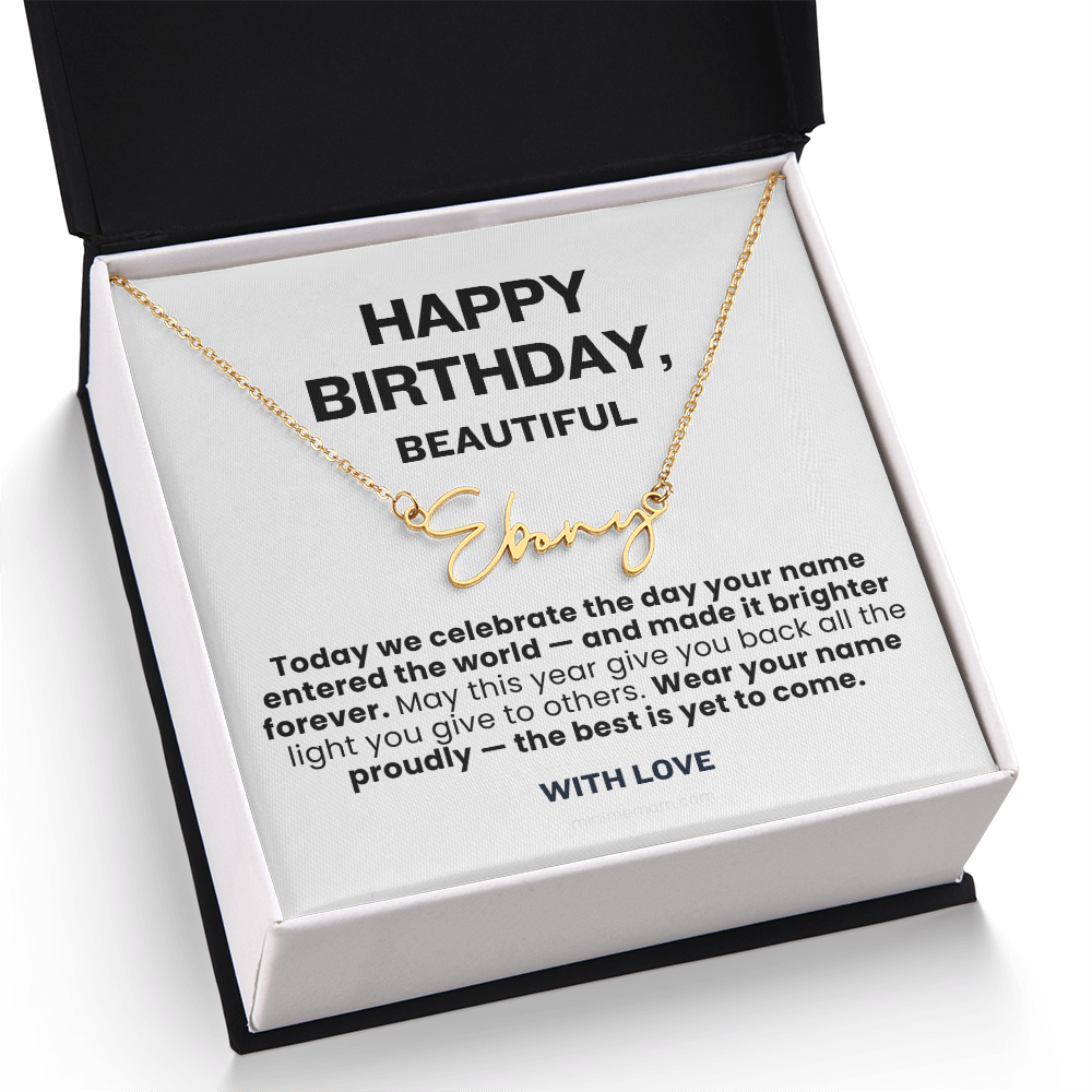 For Her: Personalized Name Pendant Necklace with Message Card — "Wear your name proudly" • Forever Her Name