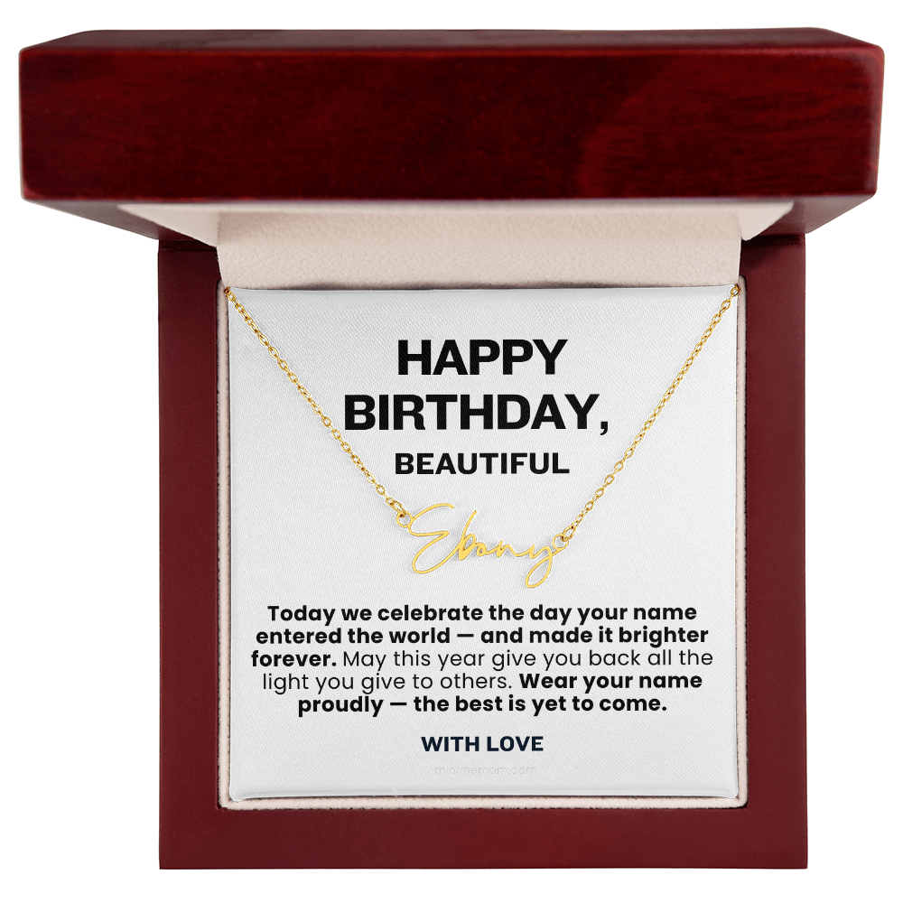 For Her: Personalized Name Pendant Necklace with Message Card — "Wear your name proudly" • Forever Her Name