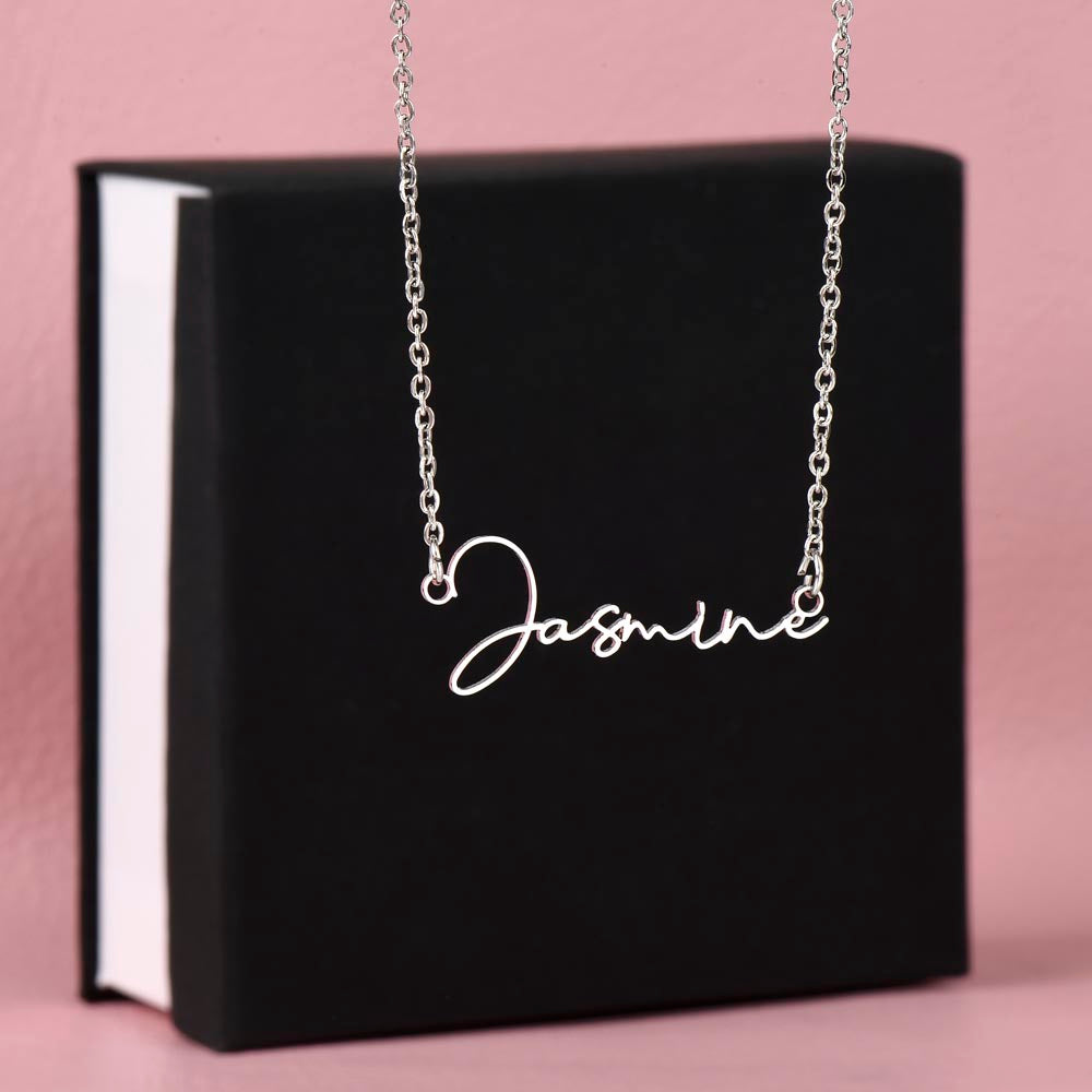 Signature Style Name Pendant Necklace (No Message Card) • Forever Her Name