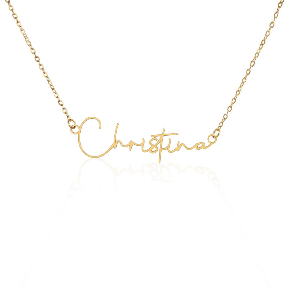 Signature Style Name Pendant Necklace (No Message Card) • Forever Her Name