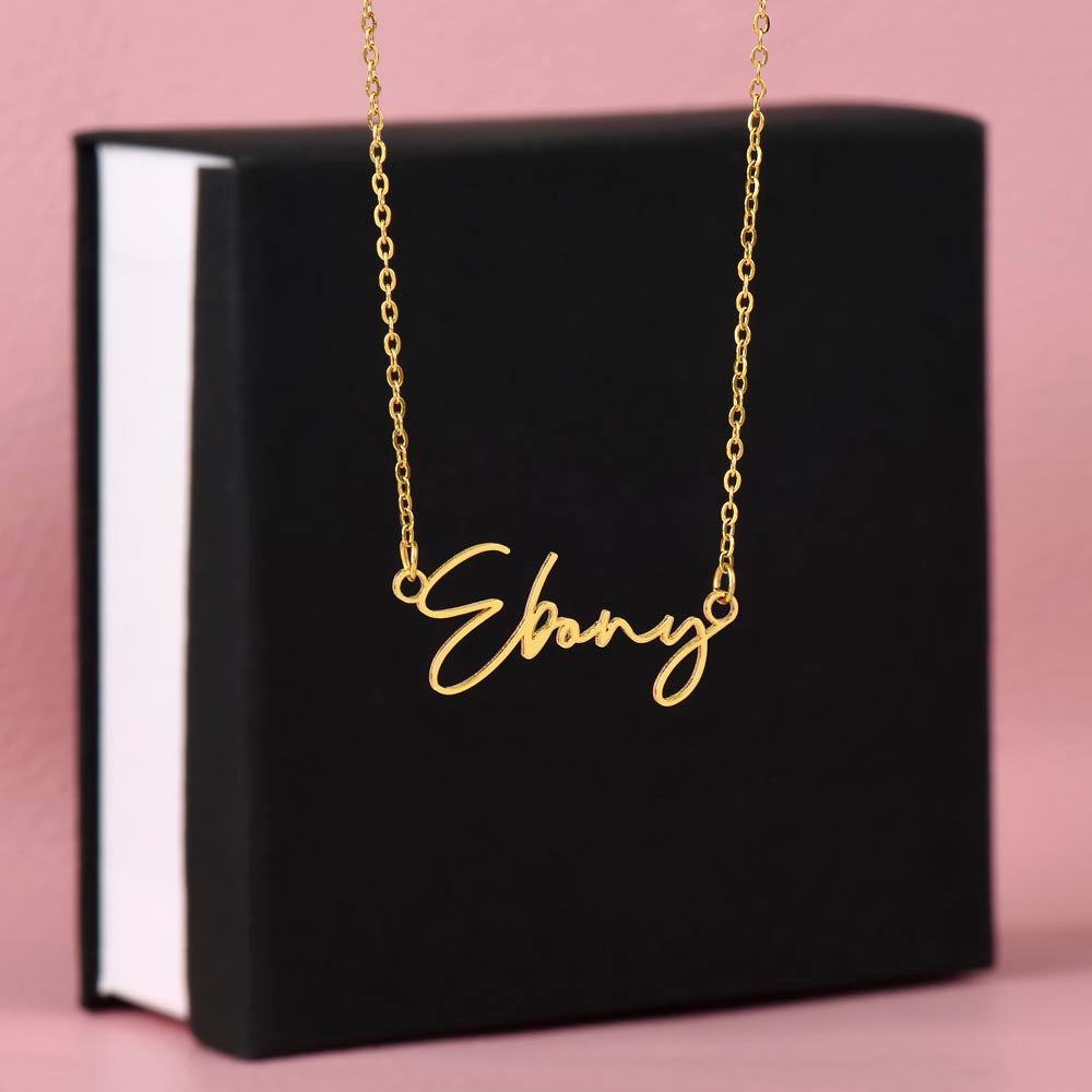 Signature Style Name Pendant Necklace (No Message Card) • Forever Her Name