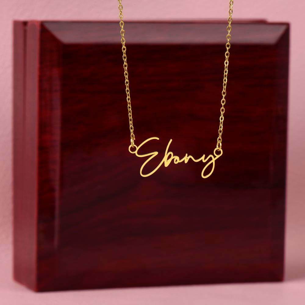 Signature Style Name Pendant Necklace (No Message Card) • Forever Her Name