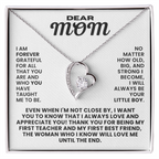 For Mom: Pendant Necklace with Message Card — "I always love and appreciate you" • Forever in My Heart