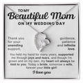 For Mom: Wedding Pendant Necklace with Message Card — "Forever Your Little Girl" • Forever in My Heart