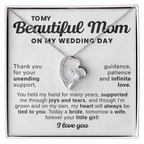 For Mom: Wedding Pendant Necklace with Message Card — "Forever Your Little Girl" • Forever in My Heart