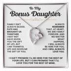 For Bonus Daughter: Pendant Necklace with Message Card — "I'll love you for the rest of mine" • Forever in My Heart