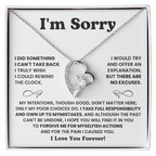 For Her: I'm Sorry Pendant Necklace with Message Card — " I take full responsibility and own up to my mistakes" • Forever in My Heart Necklace