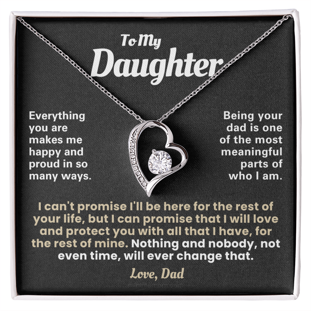 For Daughter: Pendant Necklace with Message Card — "Everything you are makes me happy" • Forever in My Heart