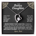 For Bonus Daughter: Pendant Necklace with Message Card — "Always keep me in your hear" • Forever in My Heart