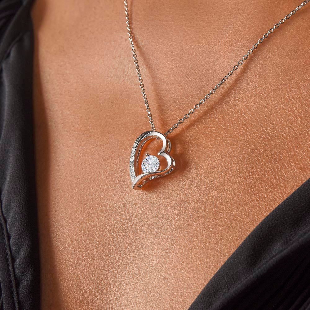 For Granddaughter: Pendant Necklace with Message Card — "Never forget that I love you" • Forever in My Heart