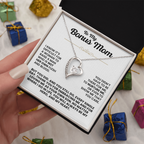 For Bonus Mom: Pendant Necklace with Message Card — "You will always be my heart" • Forever in My Heart