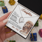 For Daughter: Pendant Necklace with Message Card — "This old lion will always have you back" • Forever in My Heart