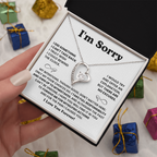 For Her: I'm Sorry Pendant Necklace with Message Card — " I take full responsibility and own up to my mistakes" • Forever in My Heart Necklace