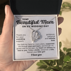 For Mom: Wedding Pendant Necklace with Message Card — "Forever Your Little Girl" • Forever in My Heart